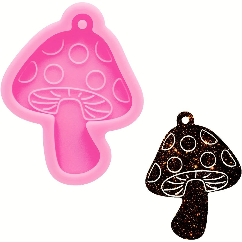 Mushroom Silicone Resin Keychain Mold Epoxy Pendant Mold DIY Jewelry Crafts