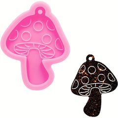 Mushroom Silicone Resin Keychain Mold Epoxy Pendant Mold DIY Jewelry Crafts