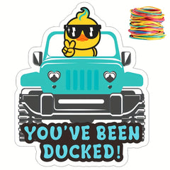 35 Duck Tag Game Cards with Rubber Bands - You've Been Ducked!
