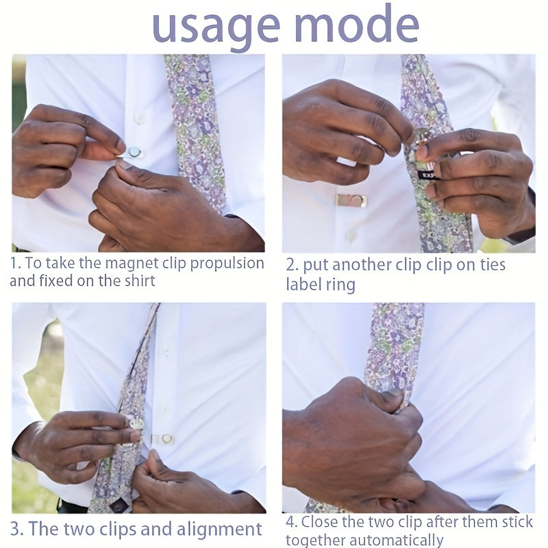 Magnetic Tie Clips Shirt Collar Clip Invisible Tie Fixer for Men