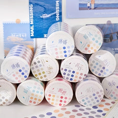 Light Salt Series Morandi Polka Dots Paper Tape Fresh Stickers