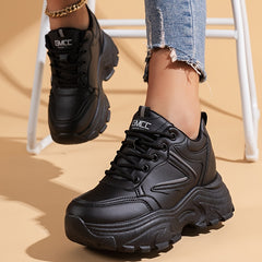 Waterproof Running Sports Shoes Thick Sole Lace up Sneakers Women's Footwear