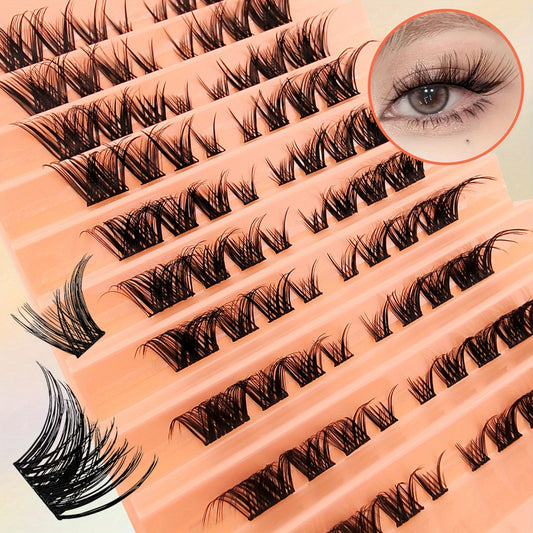 80 Clusters Eyelashes Fox Eye Sexy Lashes DIY Faux Mink False Eyelashes