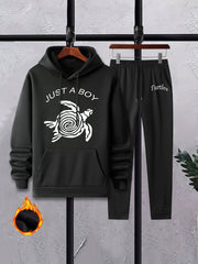 Boy Turtle Print 2Pcs Outfits for Winter Fall