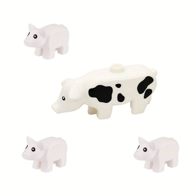 Farm Building Blocks Toy - Wild Boar Piglet Pasture Fence Assembly