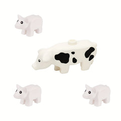 Farm Building Blocks Toy - Wild Boar Piglet Pasture Fence Assembly