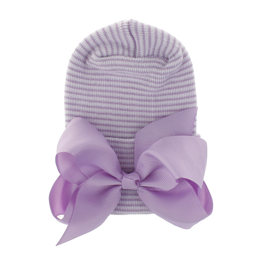 Newborn Infant Bow Knitted Head Wrap Hospital Hat Turban Headband Headwear