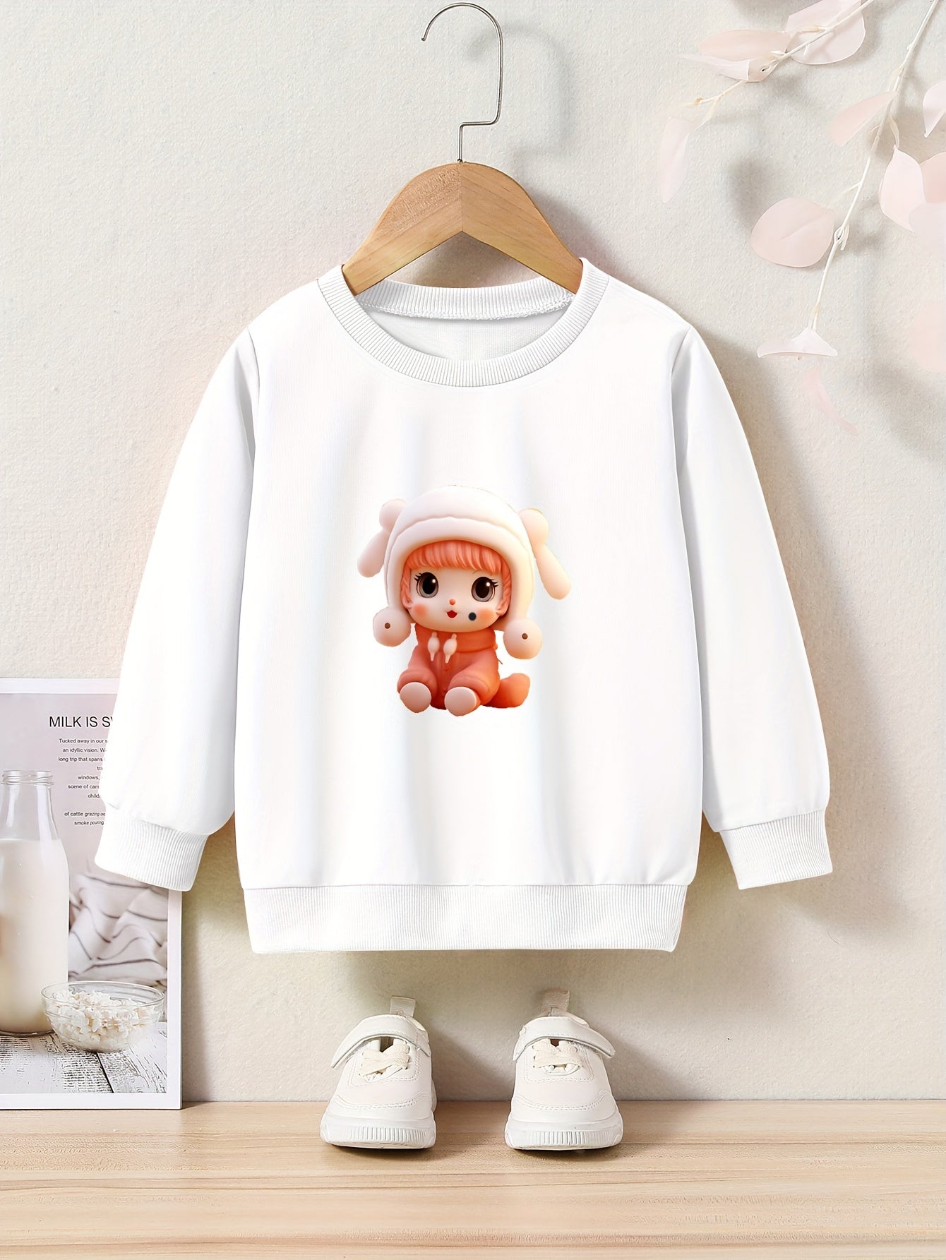 OERYUI Cartoon Girl Graphic Sweatshirt Kids Pullover Christmas Gift