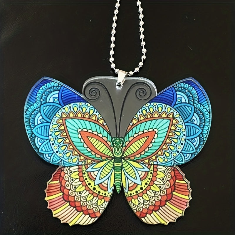 Red Butterfly Print Bohemian Hanging Ornament