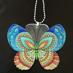 Red Butterfly Print Bohemian Hanging Ornament
