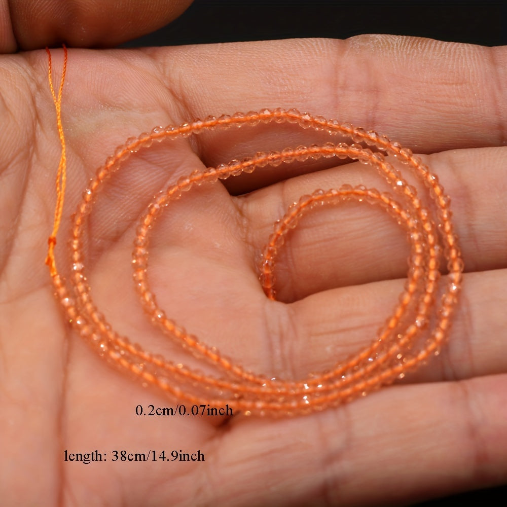 Orange Pointed Crystal Stone Beads - 16-inch Strand