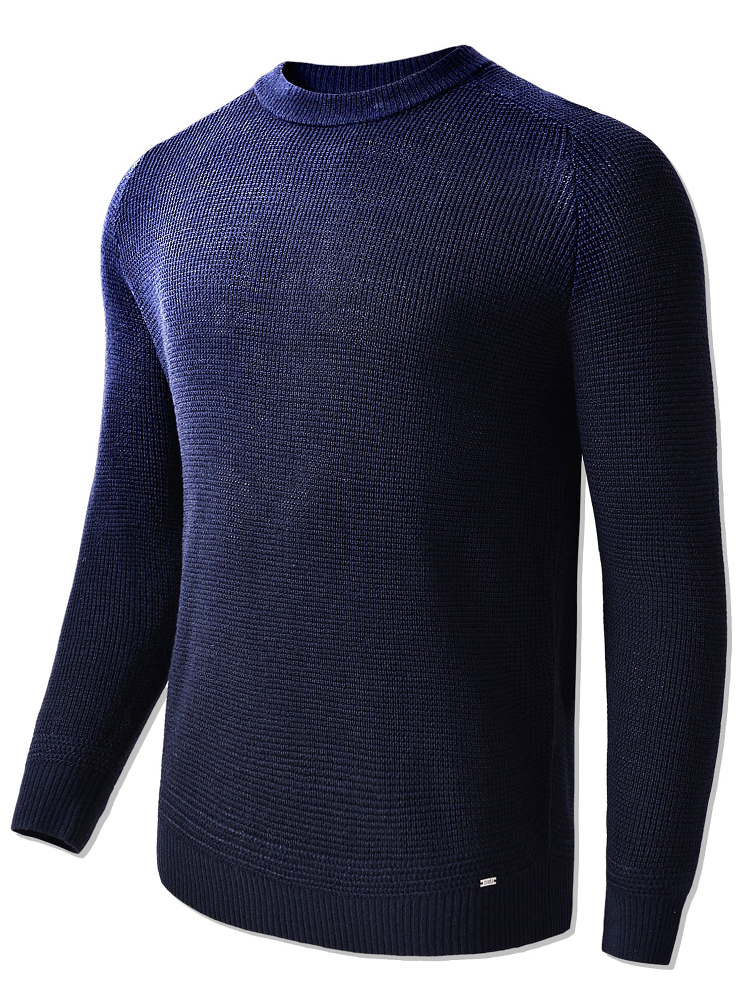 Men's Waffle Knit Crew Neck Cardigan