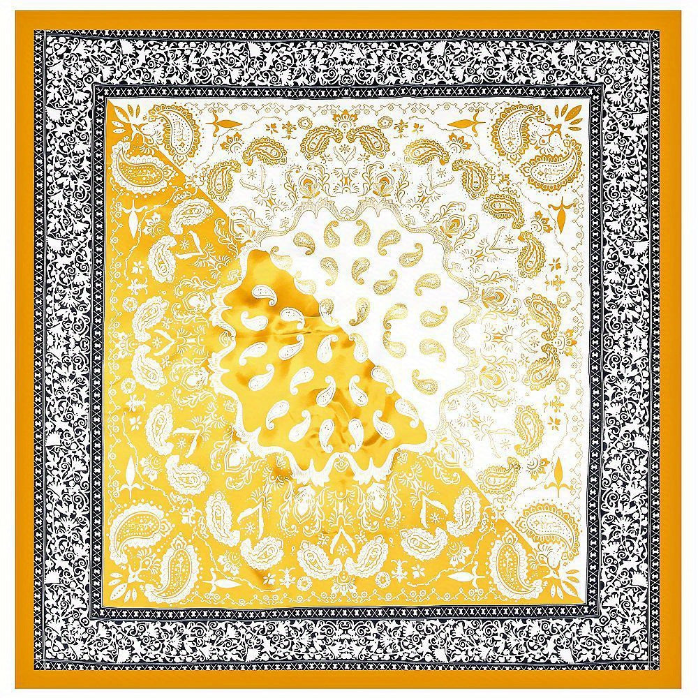 Boho Paisley Print Satin Scarf Shawl Bandana Head Wrap
