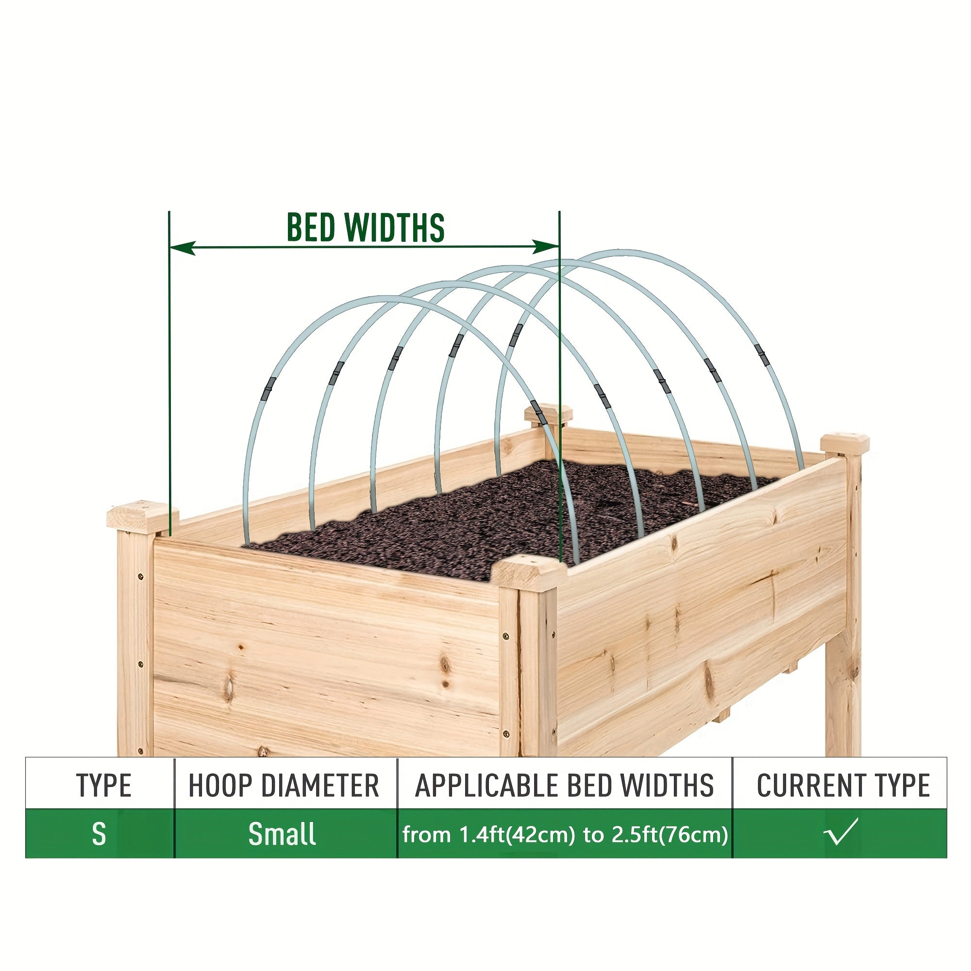 25pcs Garden Greenhouse Hoops DIY Plant Support 76 Wide