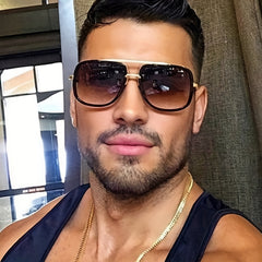 Men's Large Frame Double Beam Sunglasses for Outdoors