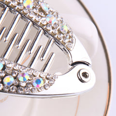 Fish Shape Rhinestone Banana Clip Hair Twist Holder for Women
