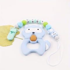 2pcs Baby Silicone Pacifier Clip Teether Set - Pacifier Chain