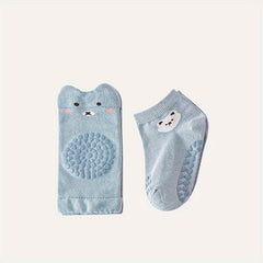 2Pcs Baby Girls Silicone Knee Sleeves & Non-slip Socks Set