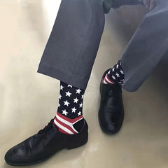 Men's American Flag Crew Socks x2 - Breathable & Comfy
