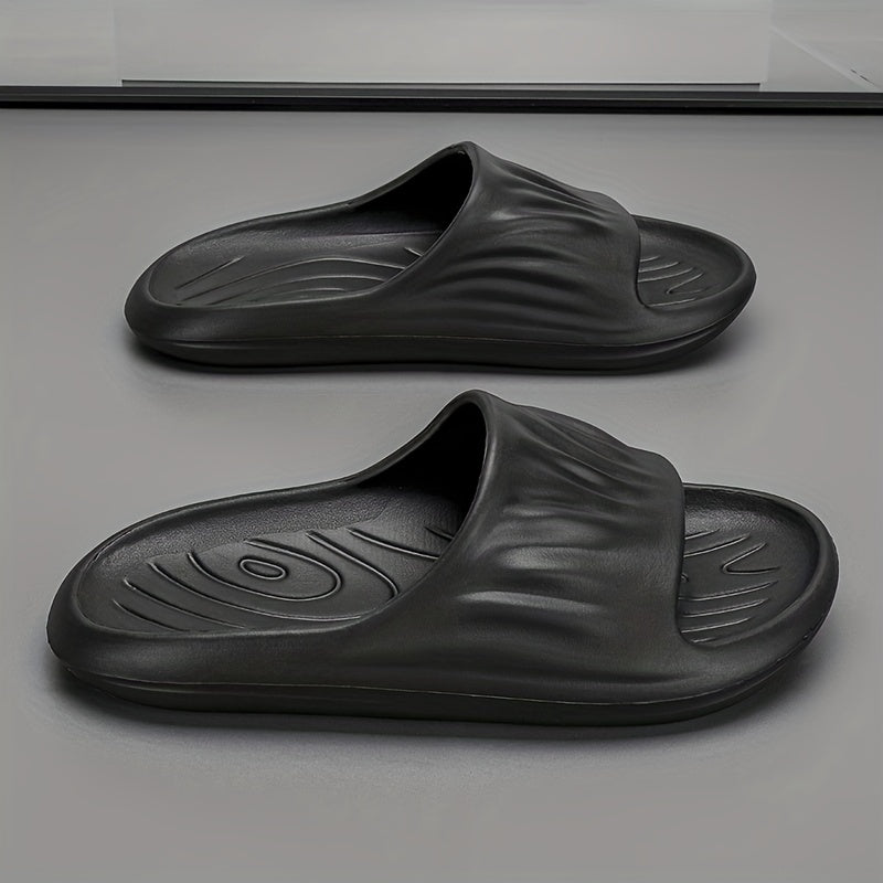 Men's Solid Non Slip Open Toe Slippers All Seasons