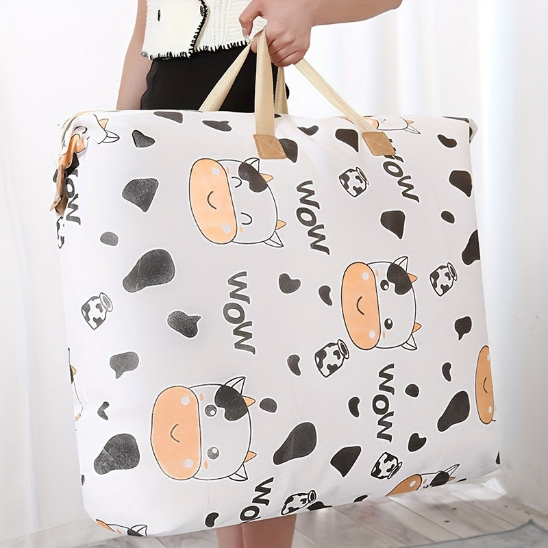 Cartoon Cow Pattern Luggage Bag Organizer for Travel