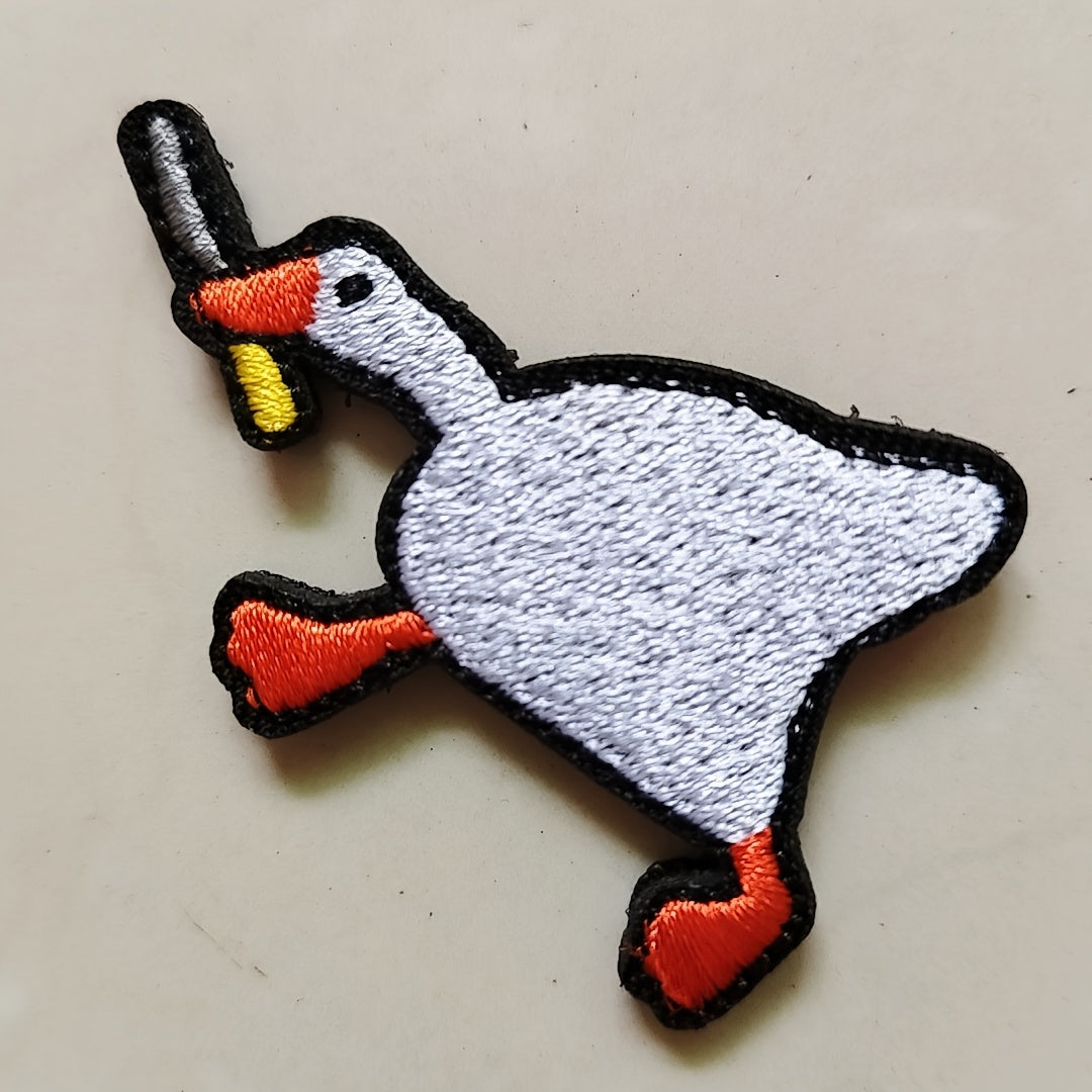 Funny Goose With Patch Embroidery Hook And Loop Patches For Clothing
