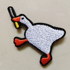 Funny Goose With Patch Embroidery Hook And Loop Patches For Clothing