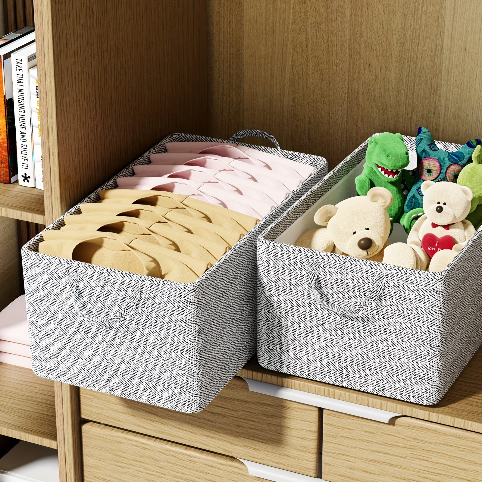 Large Capacity Storage Basket with High Handle Non-woven Fabric Storage Box