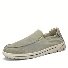 Men's Comfy Slip On Canvas Loafer Shoes Casual Anti skid Flat Shoes
