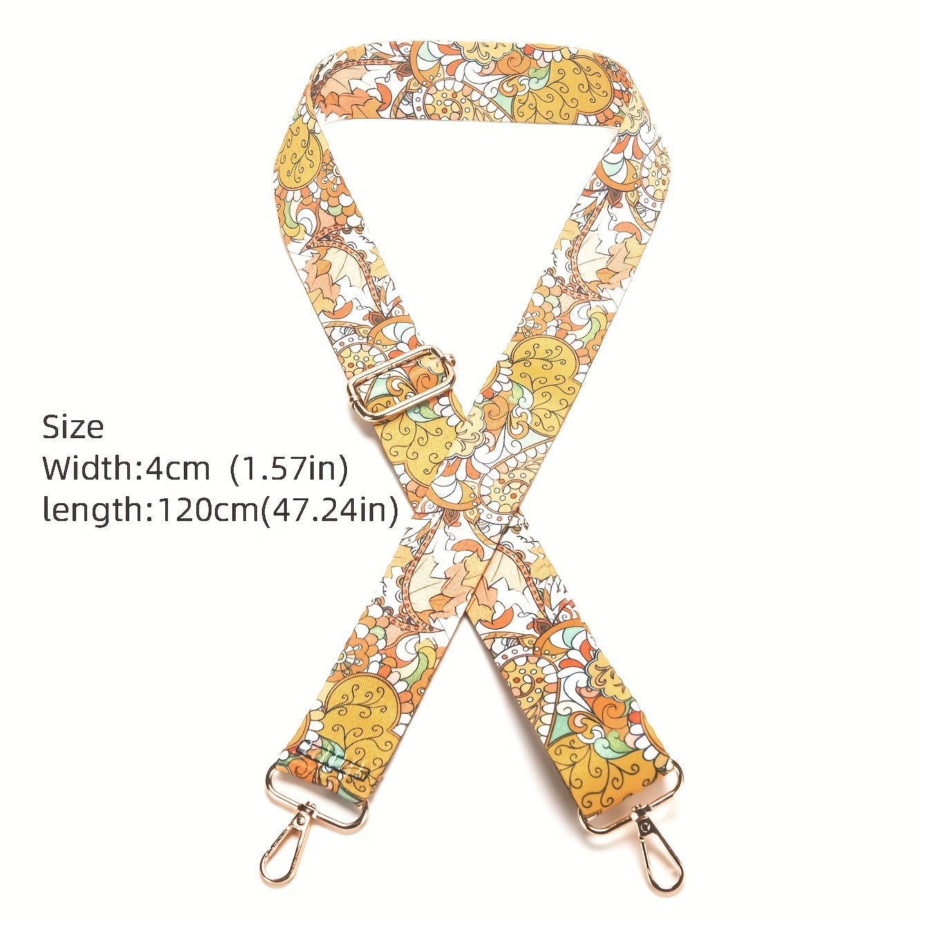 Colorful Floral Pattern Removable Bag Strap Boho Style Adjustable Shoulder Strap