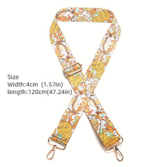 Colorful Floral Pattern Removable Bag Strap Boho Style Adjustable Shoulder Strap
