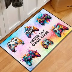 Graffiti Gamepad Print Rug Gaming Area Rug Funny Art Print Floor Mat