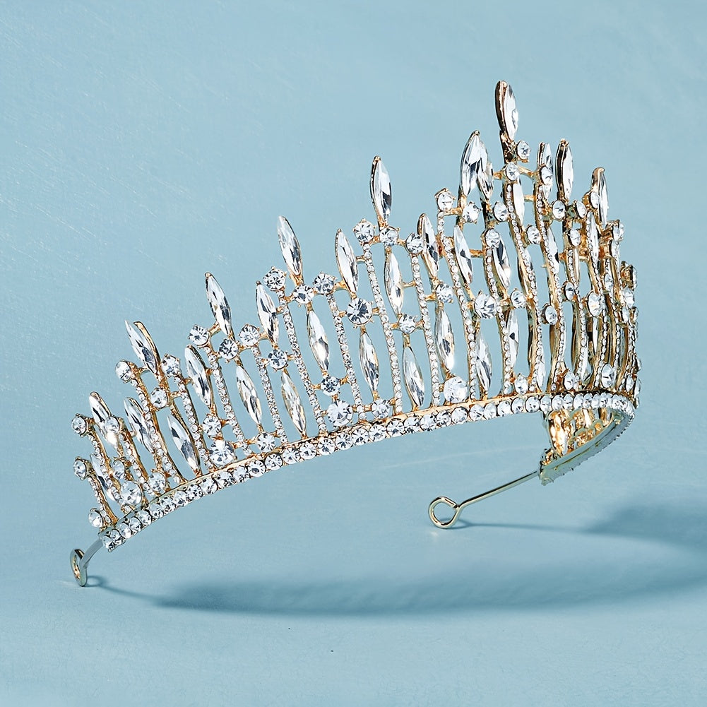 Rhinestone Golden Crown Hairband Headband Tiara Wedding Birthday Cosplay