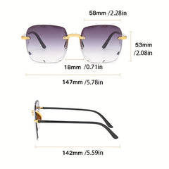 Square Rimless Sunglasses Gradient Glasses UV400