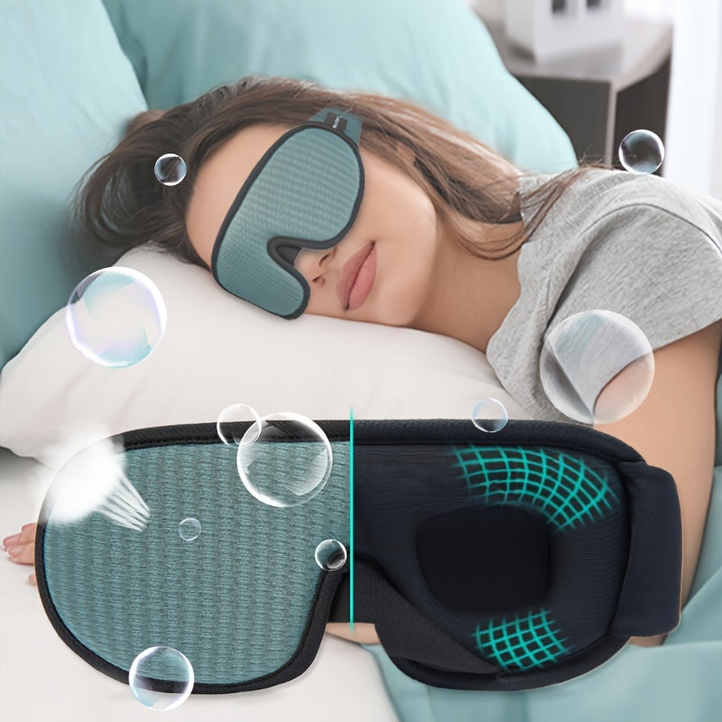 Blackout Sleep Eye Mask 3D Contoured Blindfold Adjustable Strap