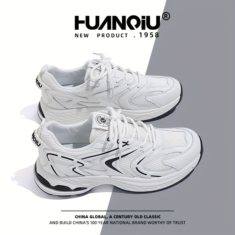 HUANQIU Lace-up Chunky Sneakers Mesh Breathable Running Shoes