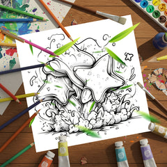 Graffiti Adult Coloring Book - 20 Street Art Designs - Fun Gift
