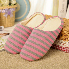 Women's Stripe Slippers Keep Warm Lightweight Comfortable Non Slip