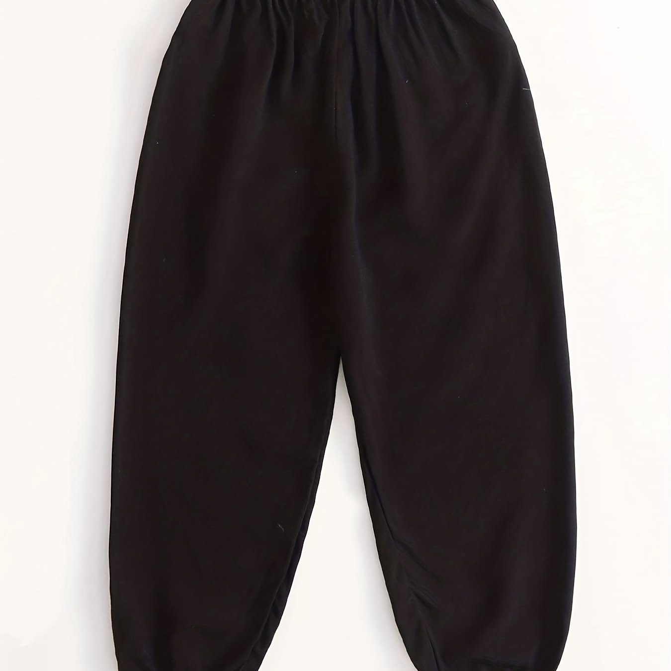 Girls Chinese Style Crane Graphic Sweatpants Elastic Waist Casual Jogger Pants