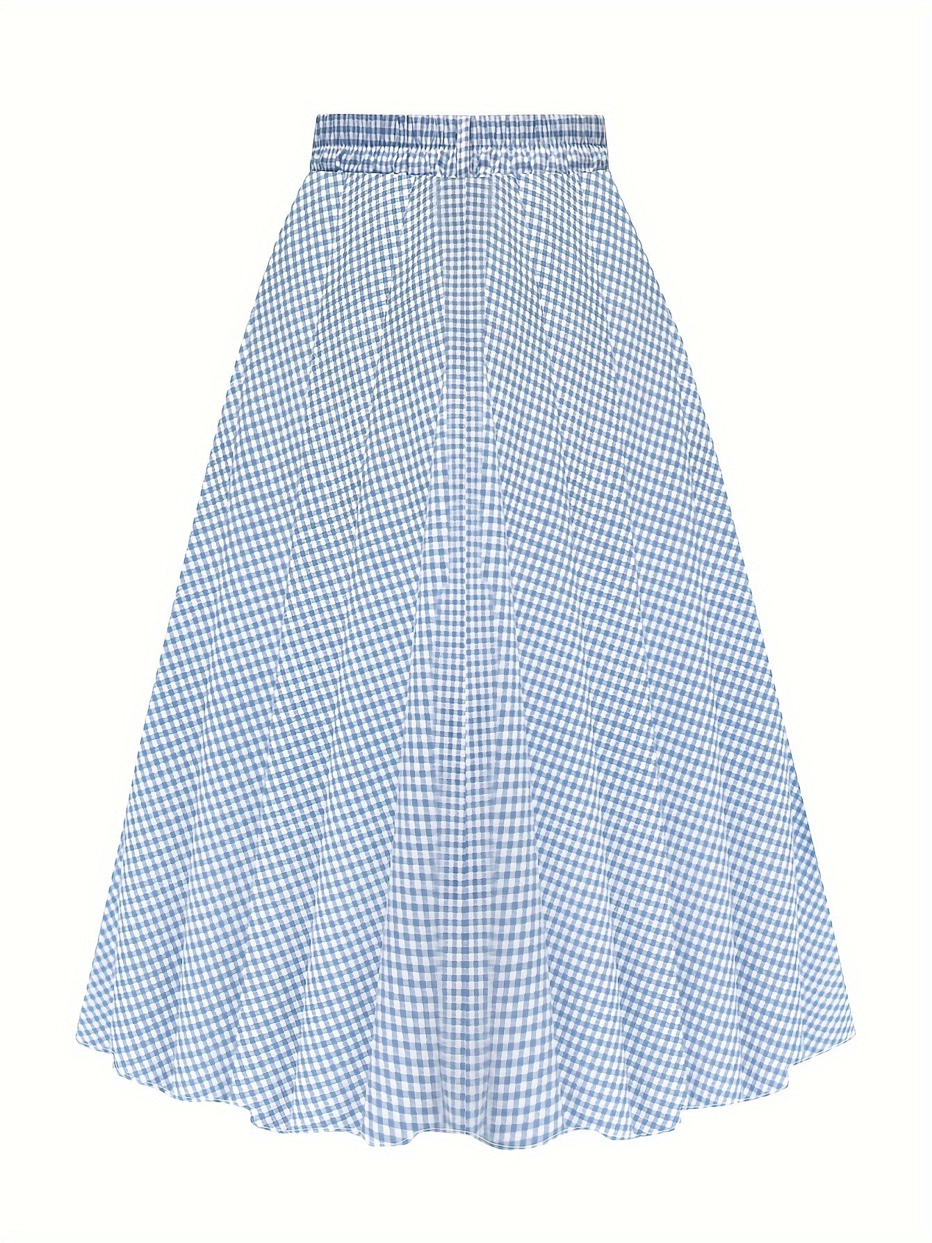Women's Plus Plaid Print High Rise A line Maxi Skirt