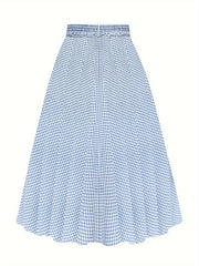 Women's Plus Plaid Print High Rise A line Maxi Skirt