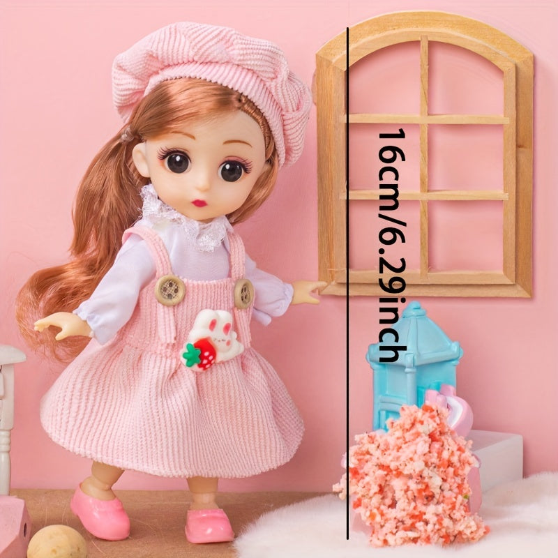 16cm Surprise Doll Toy Gift with Skirt - Mini Doll Party Dress Birthday Gift