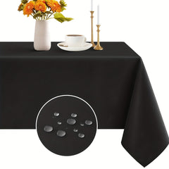 Polyester Table Cloth Stain Resistant Waterproof Table Cover Rectangle