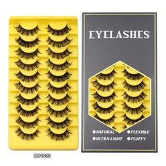 10 Pairs Natural Synthetic Fiber False Eyelashes