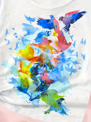 Tie Dye Butterfly Short Sleeve T shirt Girls Summer Pullover Tops