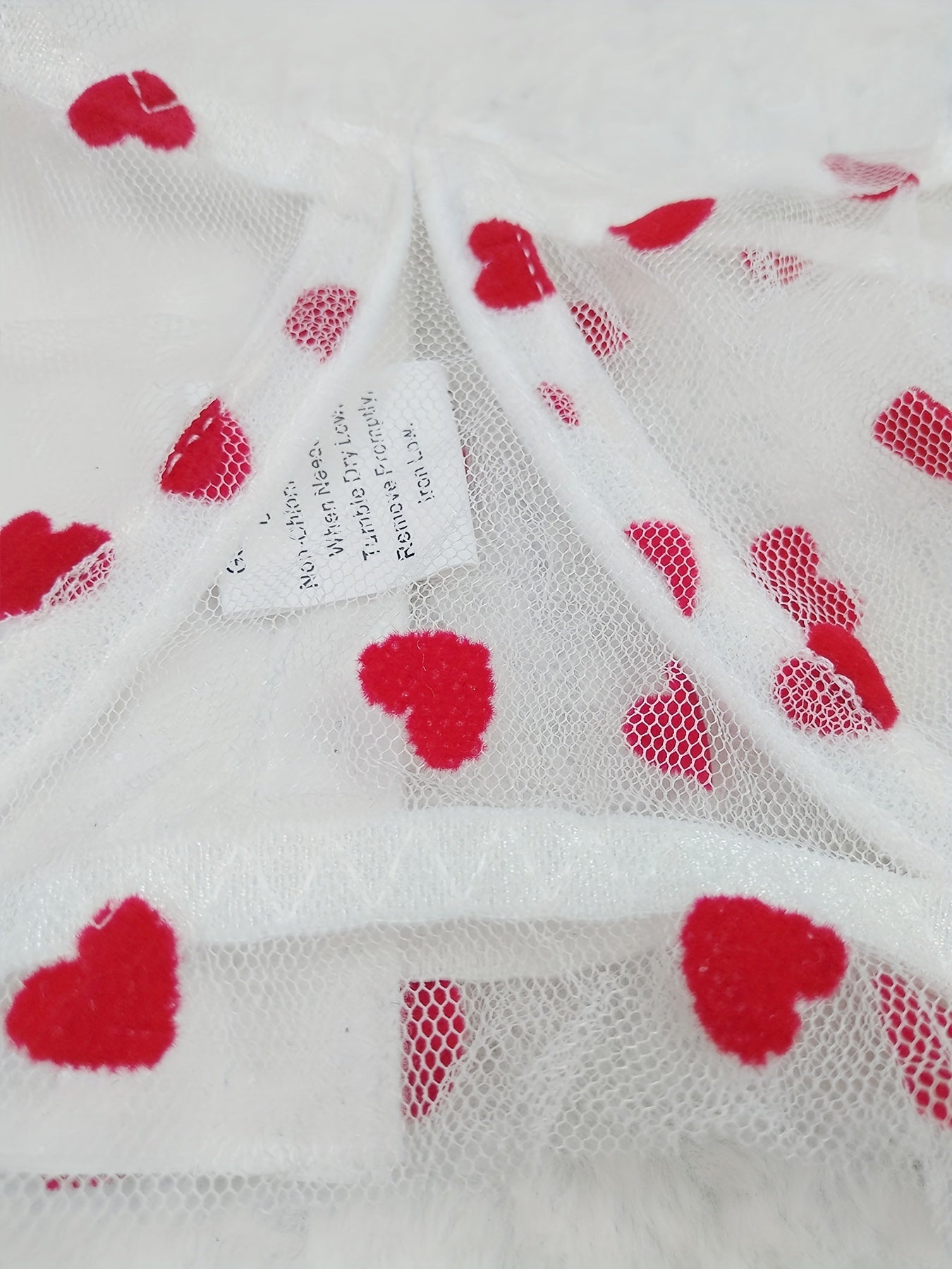 Sexy Heart Print Mesh Bra & Panty Lingerie Set