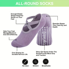3 Pairs Non Slip Yoga Socks for Women, Perfect for Pilates, Barre, Ballet
