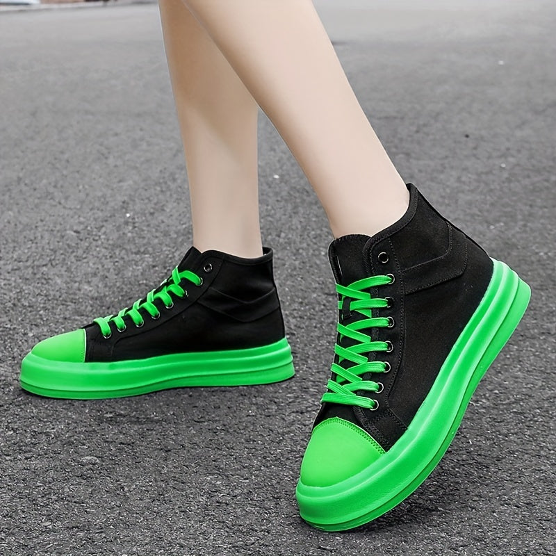 Men's High Top Canvas Shoes Lace Up Comfy Non Slip Casual Flats