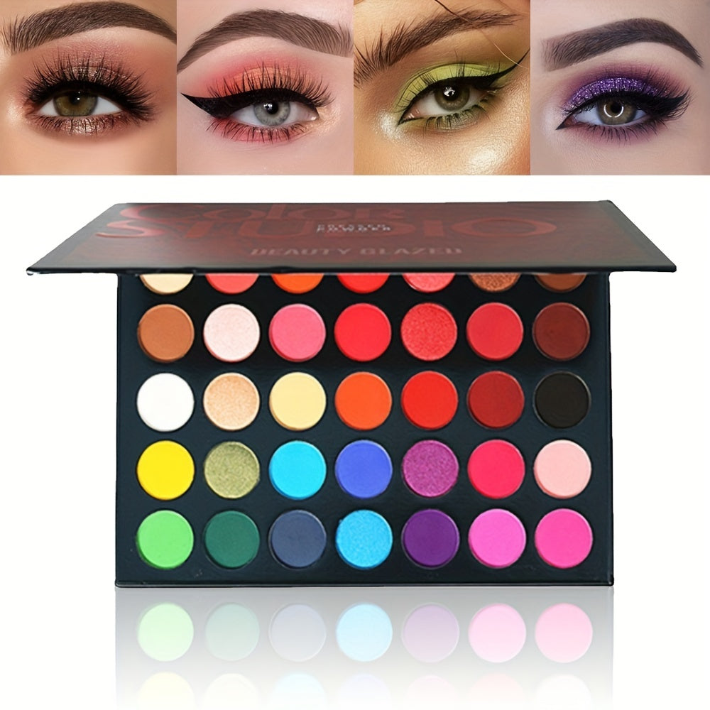 35-Color Highlighter Eyeshadow Palette Matte Shimmer Finish