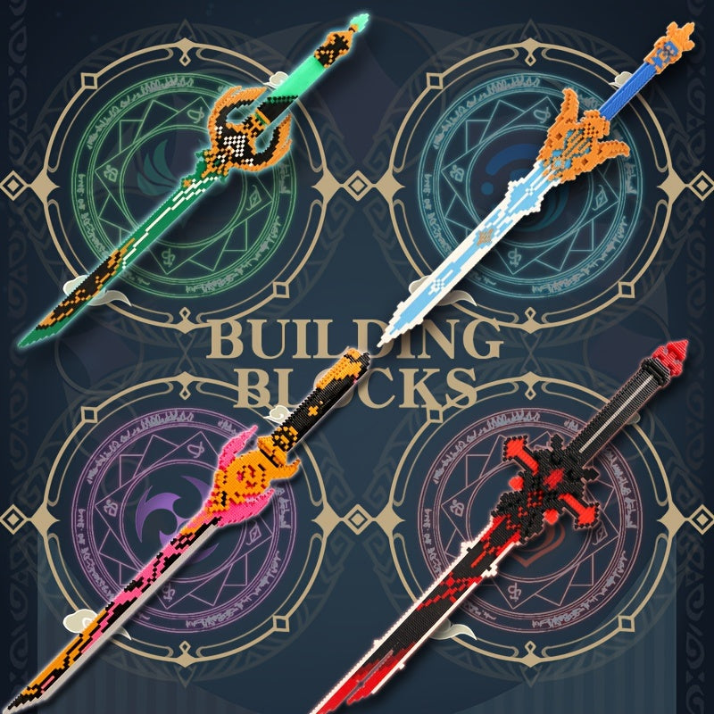 Long Building Block Sword Home Decorations